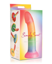 Load image into Gallery viewer, Curve Toys Simply Sweet 6.5" Phallic Rainbow Dildo