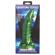 Load image into Gallery viewer, Kinkies Playhouse Creature Cocks Cockness Monster Lake Creature Silicone Dildo Green