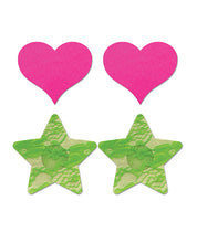 Load image into Gallery viewer, Neon Heart & Lace Star Pasties
