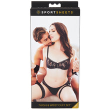 Load image into Gallery viewer, Sportsheets Thigh And Wrist Cuff Set