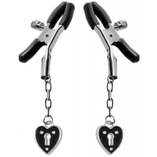 Load image into Gallery viewer, Heart Padlock Nipple Clamps