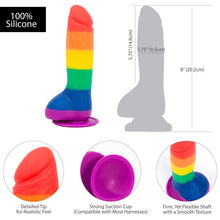 Load image into Gallery viewer, Addiction Justin Dildo W/ Balls-Pride 8&quot;
