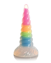 Load image into Gallery viewer, Creature Cocks Uni Glow in the Dark Silicone Dildo - Rainbow
